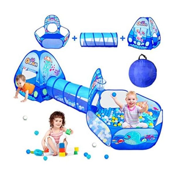 Tienda de campaña 3 en 1 para niños con túnel de juego