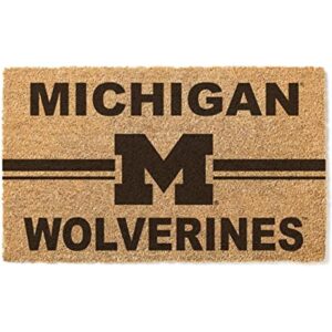 KH Sports Fan Michigan Wolverines Logo Team Coir Felpudo_1