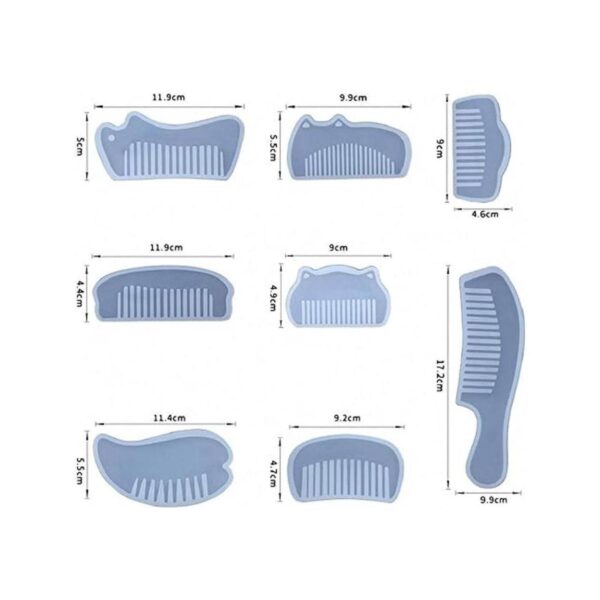 Juego de 8 moldes de resina para peine peine para el