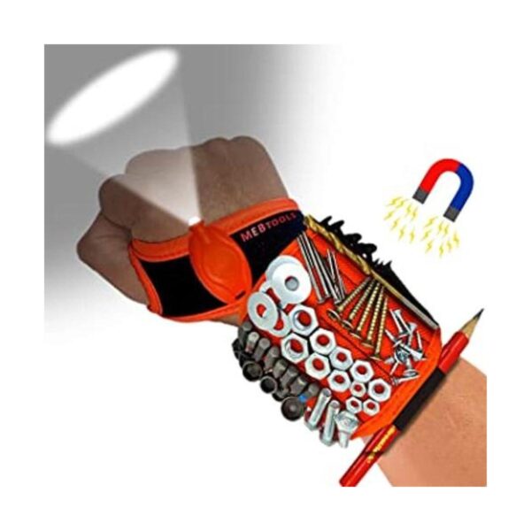 MEBTOOLS Pulsera magnética con linterna y cinta métrica_1