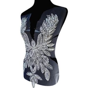 Parches de cristales para coser con lentejuelas plateadas