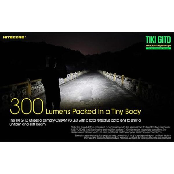 Nitecore Tiki GITD Linterna recargable USB de 300 lúmenes_3