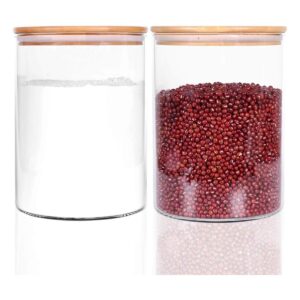 Juego de 2 tarros grandes de vidrio para almacenamiento de