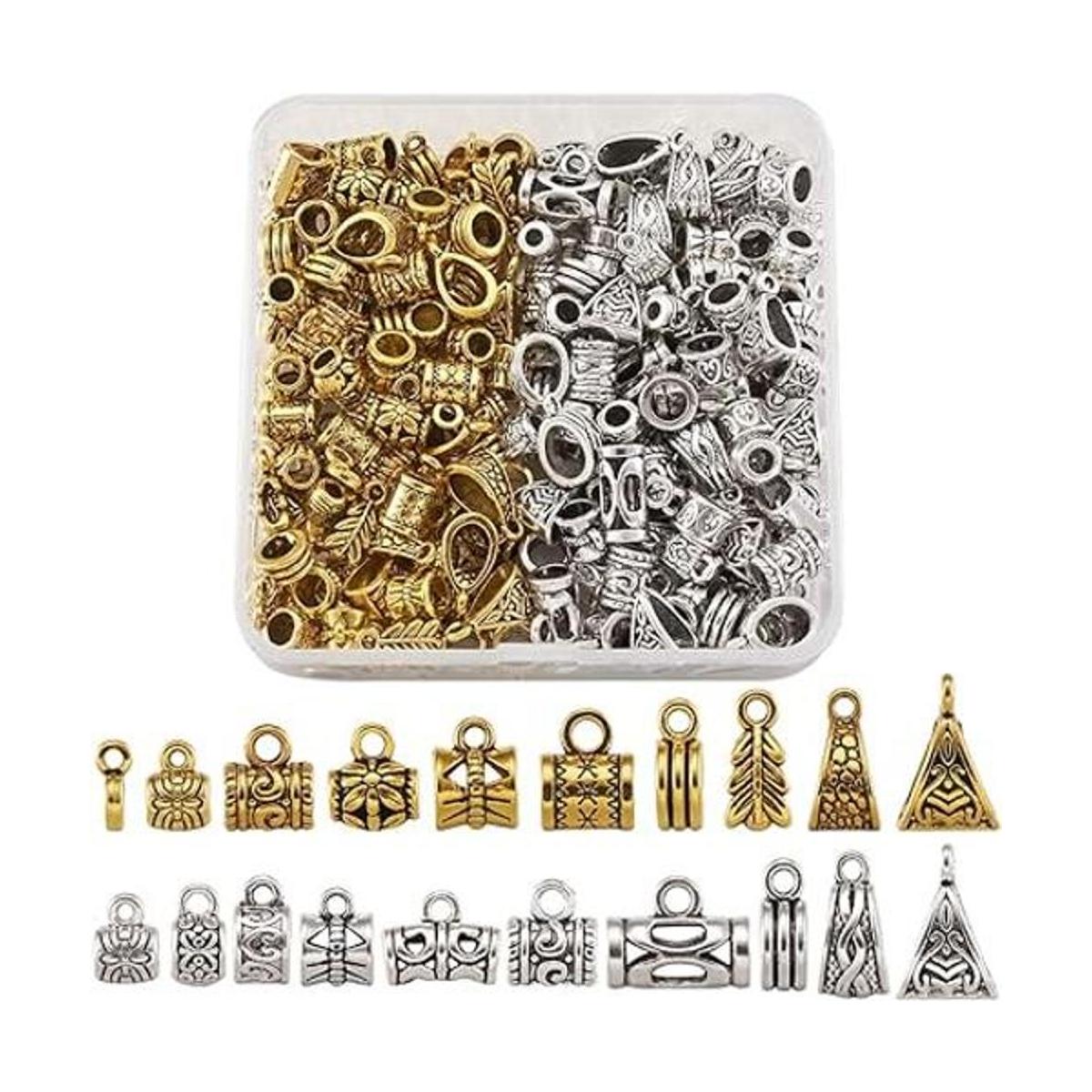 Pandahall Cuentas tibetanas de plata antigua con cuentas