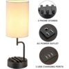 Dreamholder Lámpara de mesa con 3 puertos de carga USB_2