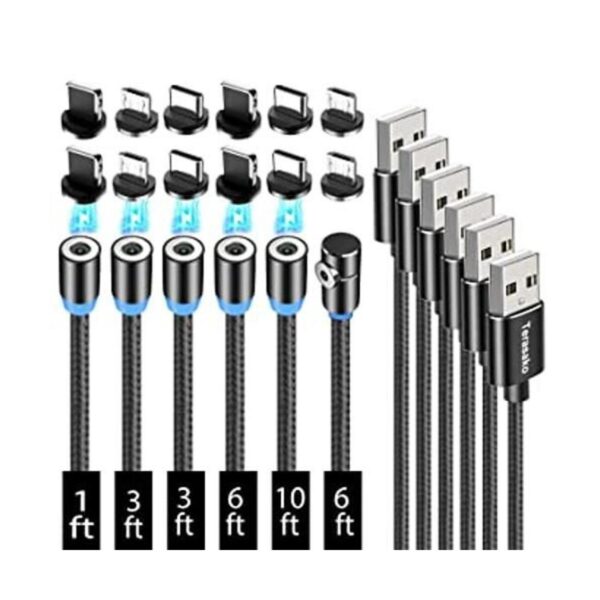 Terasako Cable de carga magnético paquete de 6 1 pies3_1