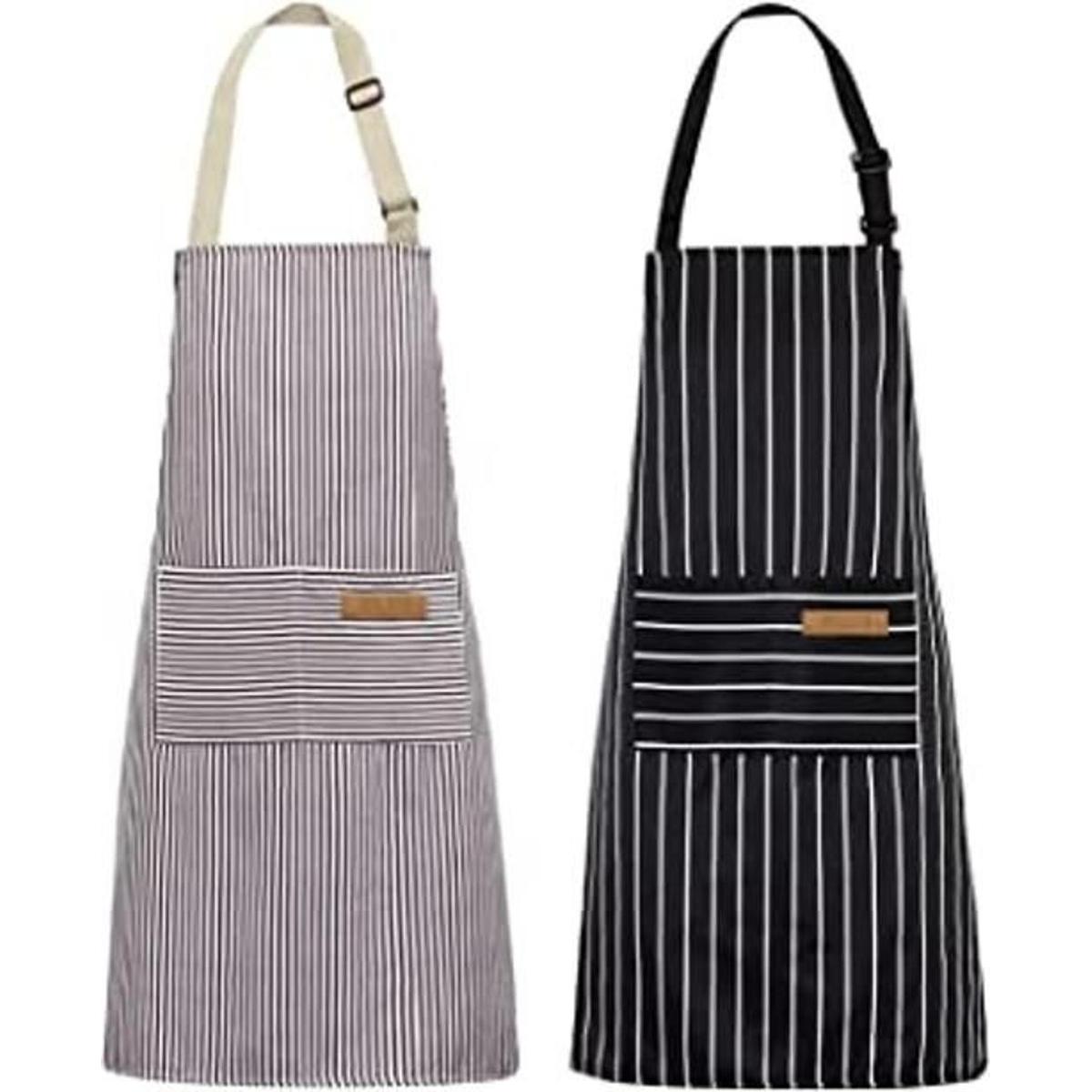NLUS Paquete de 2 delantales de cocina ajustables con peto