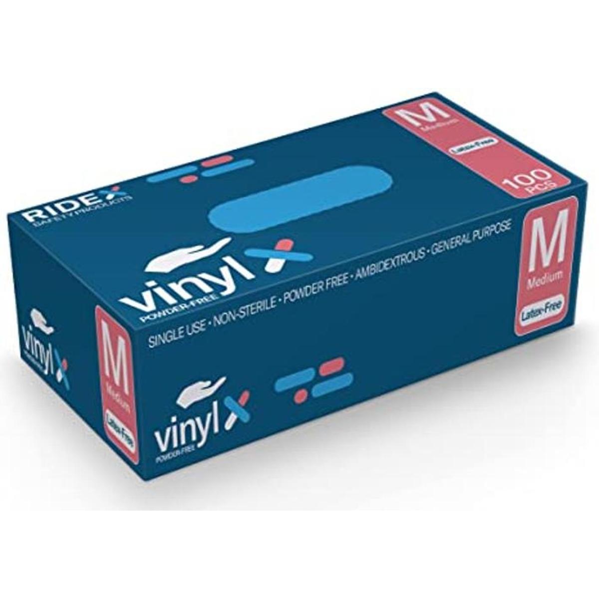 Ridex Medical Guantes desechables de vinilo transparente
