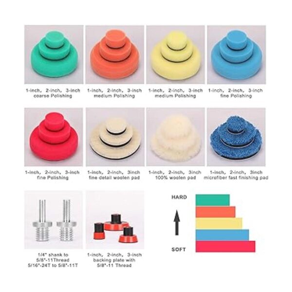 Makitoyo Kit de 29 brocas para pulir y pulir detalles_2