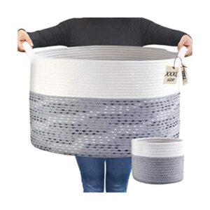 COMFYHOMI 2 cestas grandes de cuerda de algodón canasta_1
