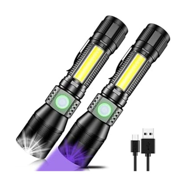 Linterna UV negra linterna negra recargable por USB con_1