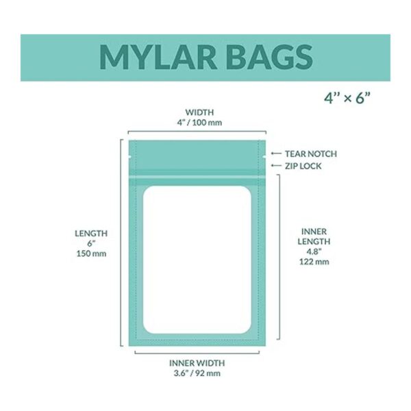 Bolsas de Mylar con cierre Ziplock de 4 x 6 pulgadas 100