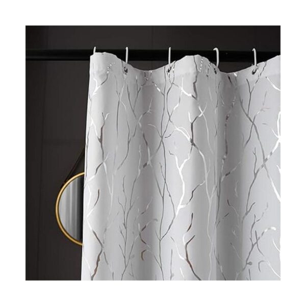 Juego de cortinas de ducha de rama color plateado
