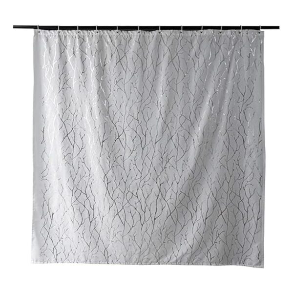 Juego de cortinas de ducha de rama color plateado