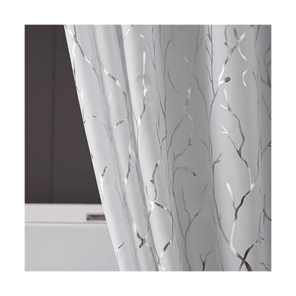 Juego de cortinas de ducha de rama color plateado