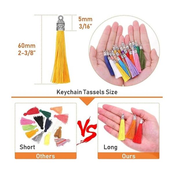Borlas para hacer joyas Flasoo 100 piezas de llavero de