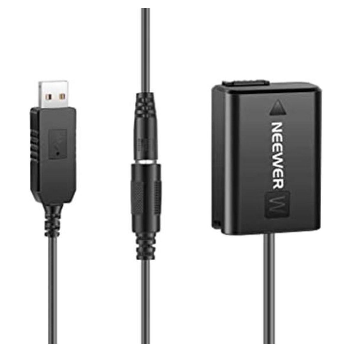 Neewer Adaptador de corriente CC para batería NPFW50 con