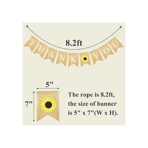FAKTEEN Bandera de arpillera con girasol para bodas_2