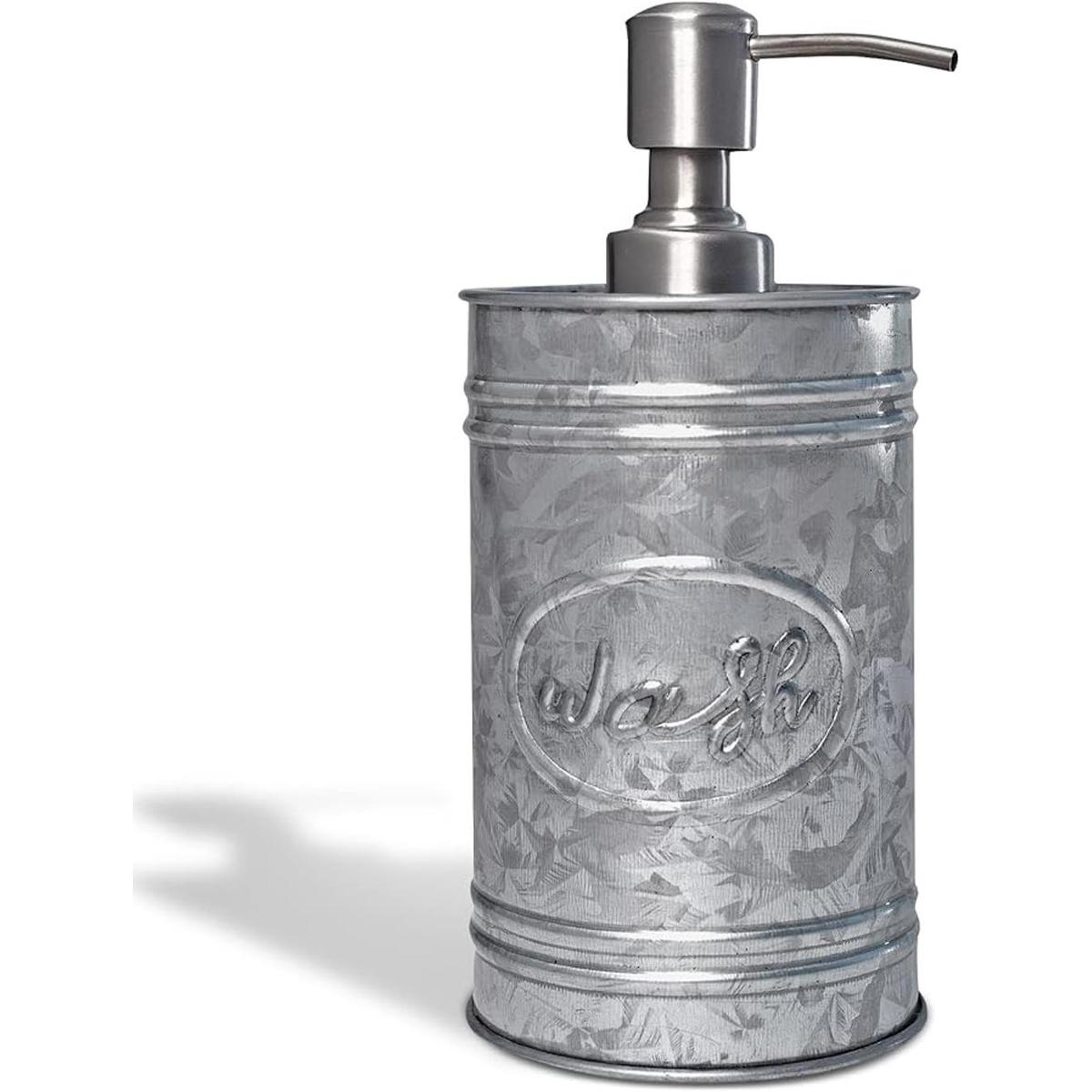Autumn Alley Dispensador de jabón galvanizado para lavado