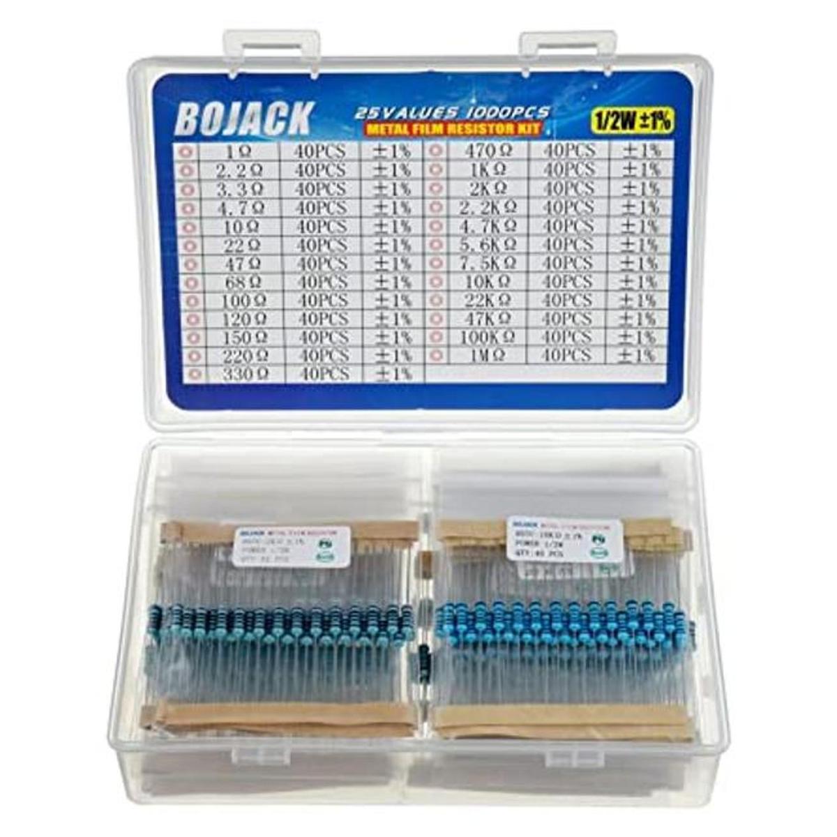 BOJACK Kit de resistencia de 1000 piezas de 25 valores 1
