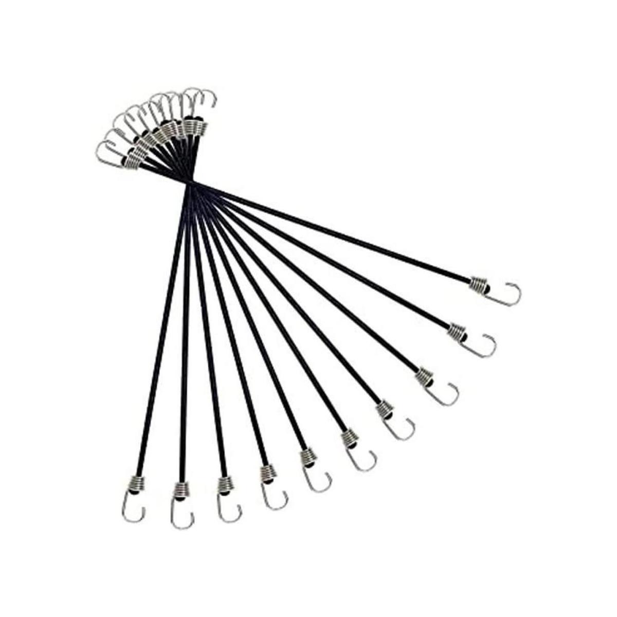 Paquete de 10 mini cuerdas elásticas con ganchos cuerdas