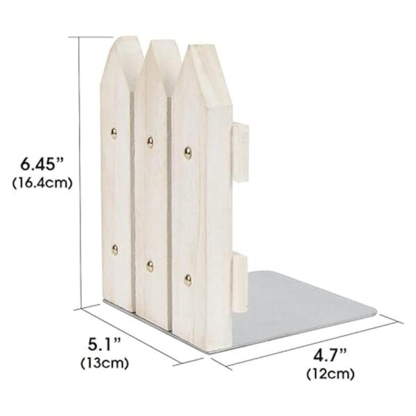 J JACKCUBE DESIGN Sujetalibros de madera rústica 2