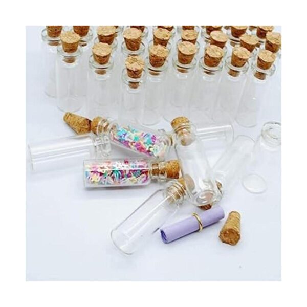 QXcom 60 minifrascos de vidrio transparente de 0.1 fl oz
