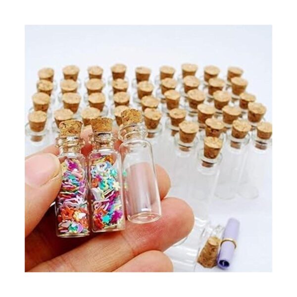 QXcom 60 minifrascos de vidrio transparente de 0.1 fl oz