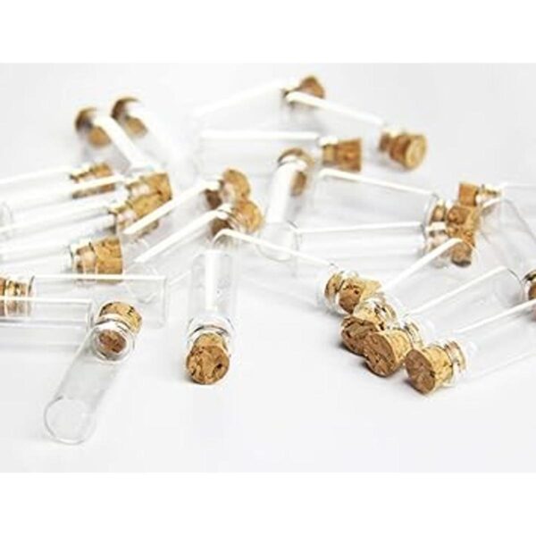 QXcom 60 minifrascos de vidrio transparente de 0.1 fl oz