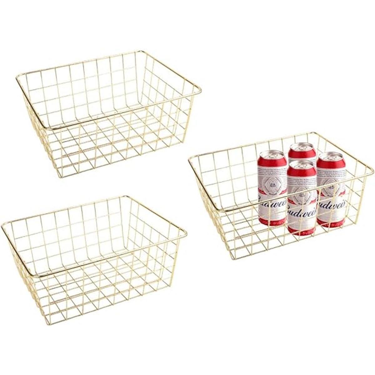 Fvstar Cesta de almacenamiento de alambre para casa rural
