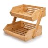 G.a HOMEFAVOR Cesta de frutas de bambú de 2 niveles para_1