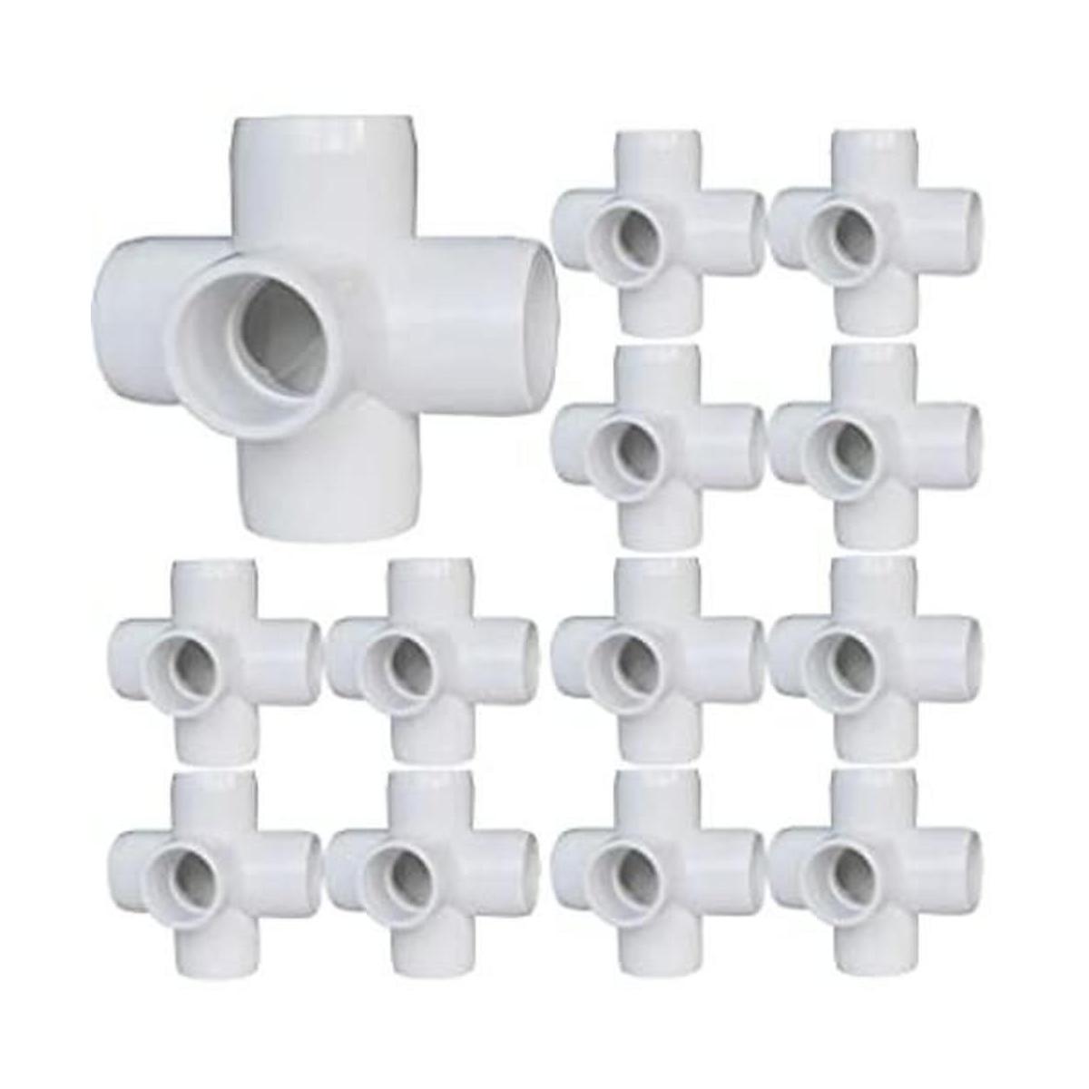Paquete de 12 accesorios de PVC para codo de 5 vías