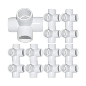 Paquete de 18 accesorios de PVC con codo de 4 vías_1
