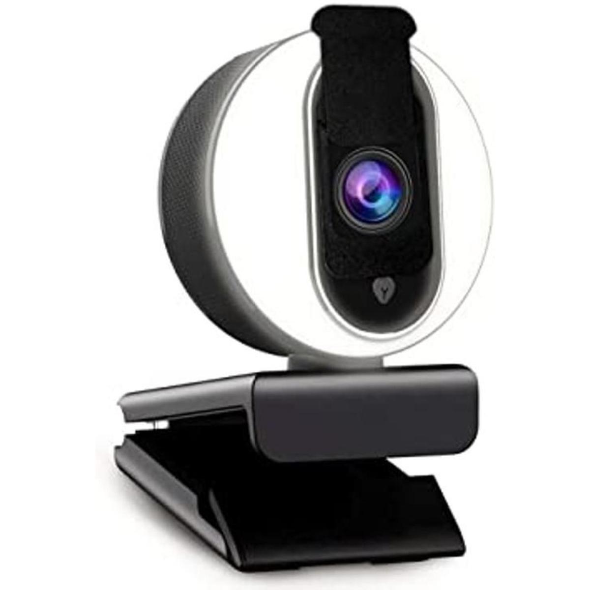 NexiGo Cámara web N680E 1080P con anillo de luz cubierta