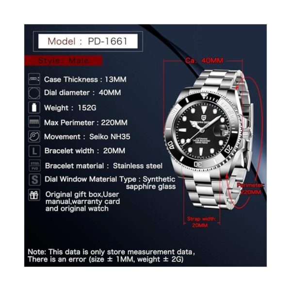 Pagani Design Reloj de pulsera de acero inoxidable para_3