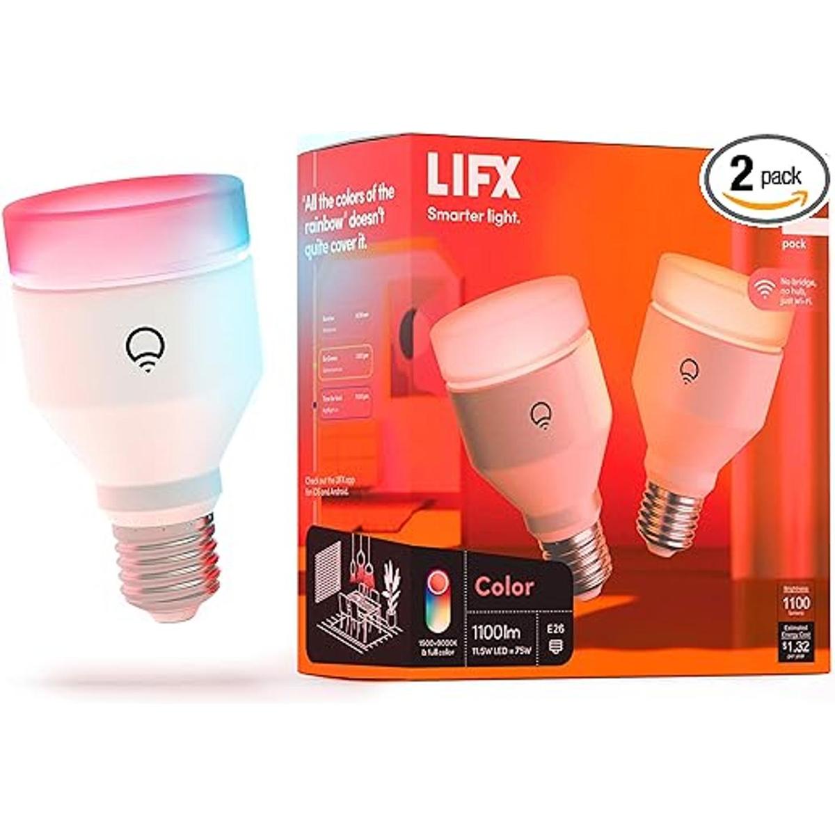 LIFX Color A19 1100 lúmenes bombilla LED inteligente