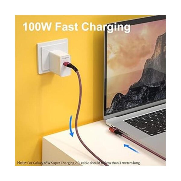 Cable USB C a USB C 3.1 Gen 2 de 6 pies 90 grados tipo C_3