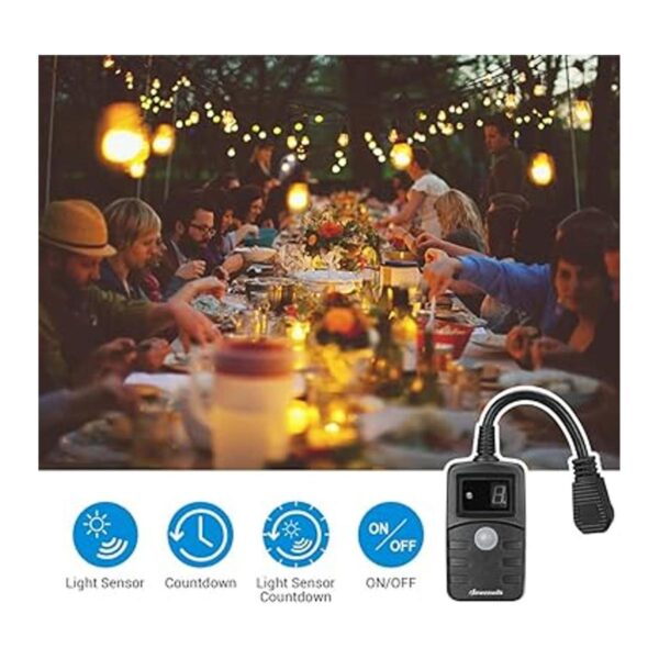DEWENWILS Temporizador de luz para exteriores resistente a