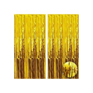 Cortina de flecos de papel de aluminio color dorado_1