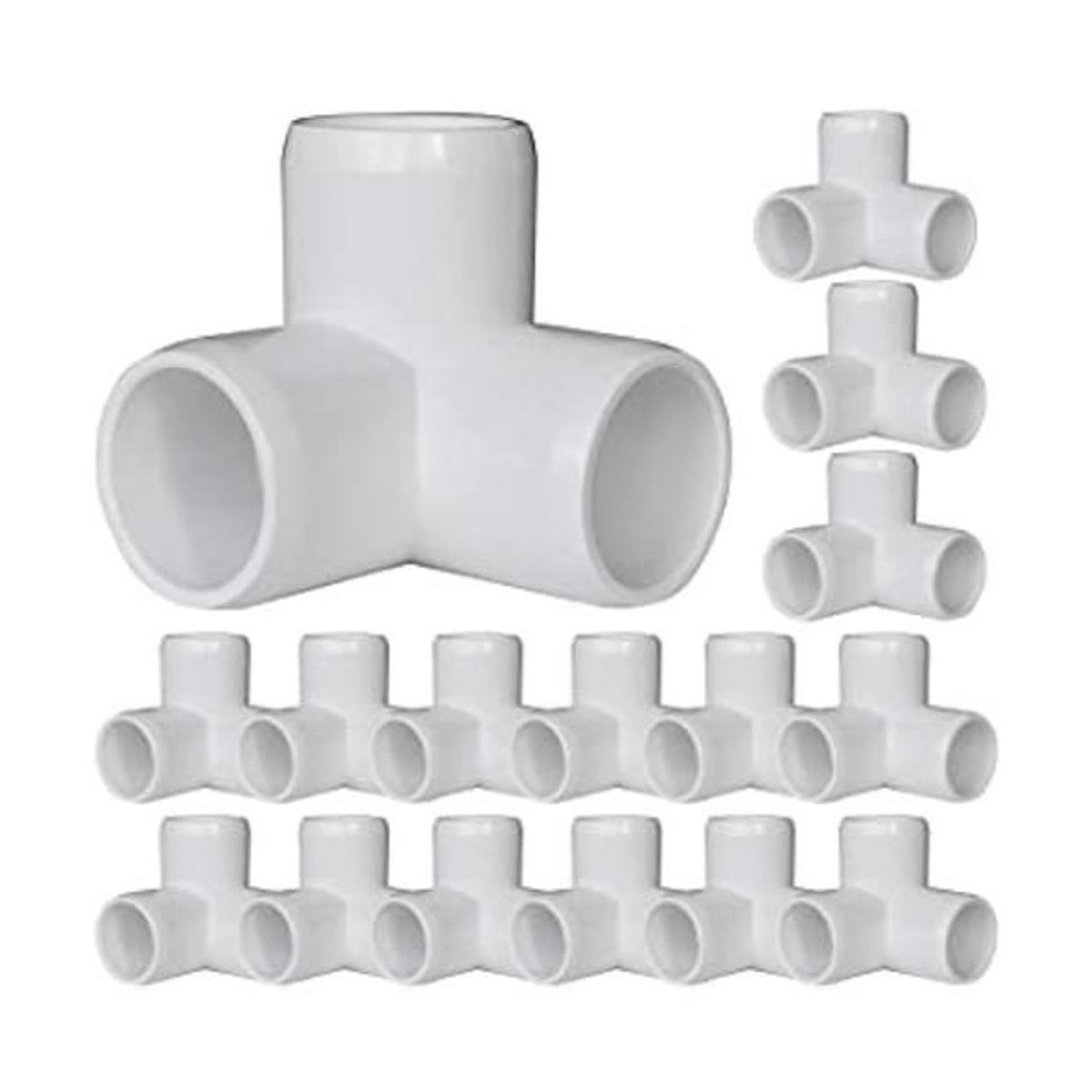 Paquete de 18 accesorios de PVC para codo de 3 vías