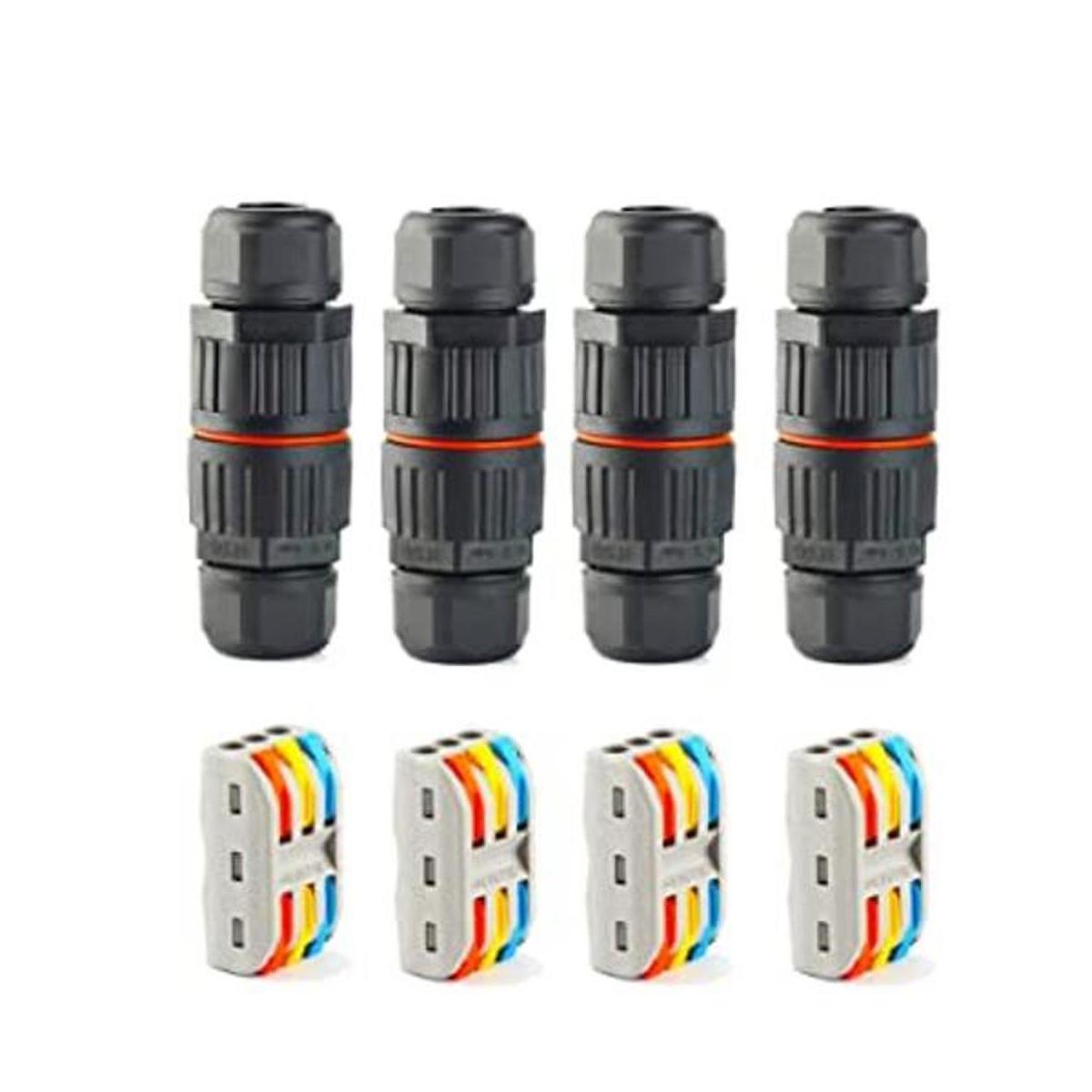 Paquete de 4 cajas de conexiones mejoradas impermeables