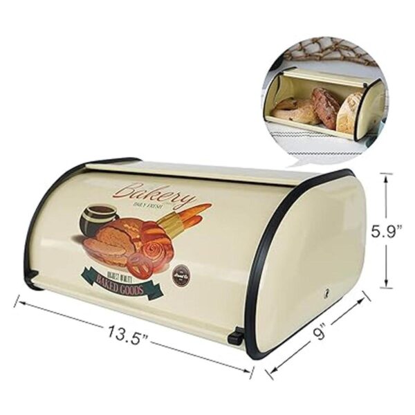 Caja de pan de cocina contenedor de metal inoxidable para_4