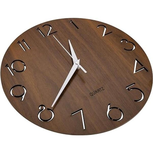Nicunom Reloj de pared de madera con diseño de números_2