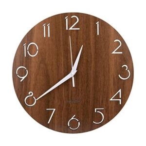 Nicunom Reloj de pared de madera con diseño de números_1