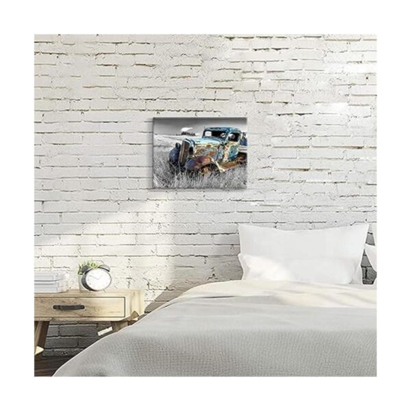 Arte de pared en lienzo de automóvil oxidado cuadros de