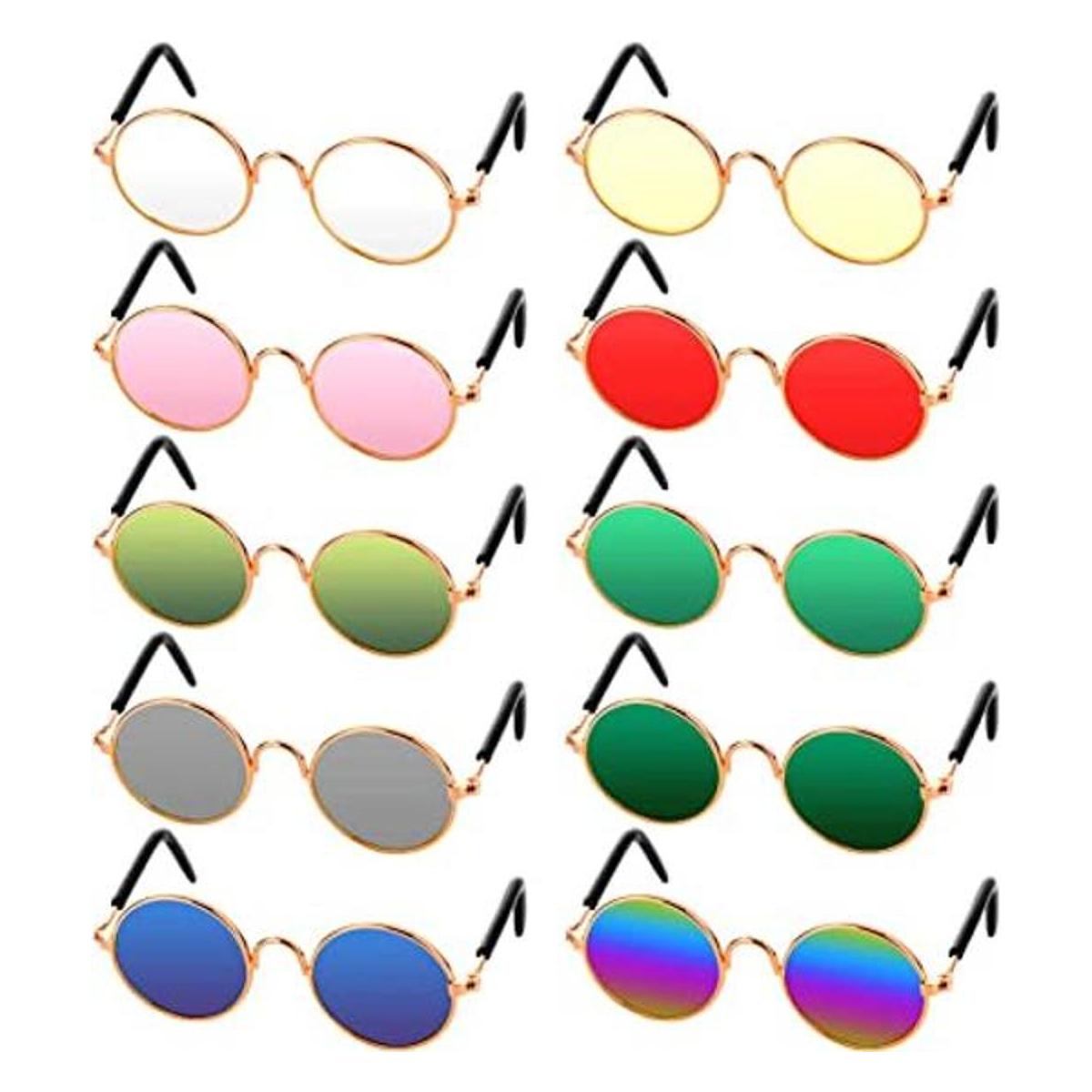 Gafas de sol redondas de metal para mascotas 10 unidades