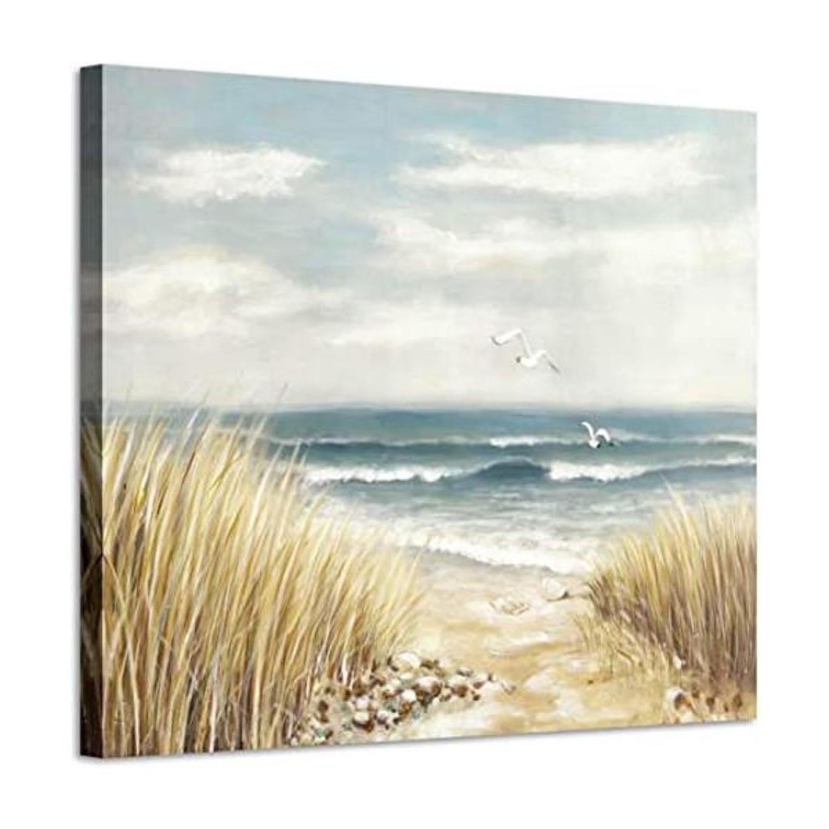 Pintura abstracta de playa para pared obra de arte