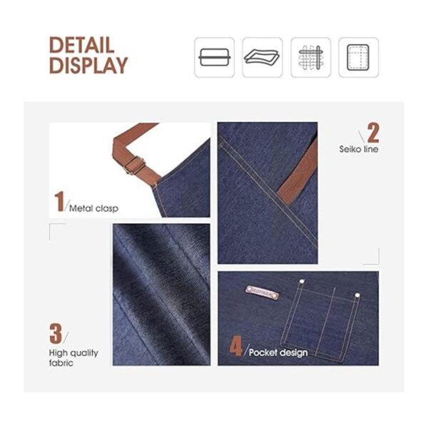 Paquete de 2 delantales de mezclilla con ajustable unisex