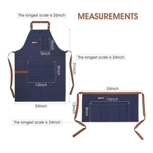 Paquete de 2 delantales de mezclilla con ajustable unisex
