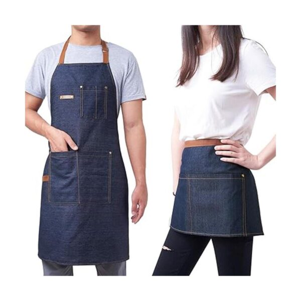 Paquete de 2 delantales de mezclilla con ajustable unisex
